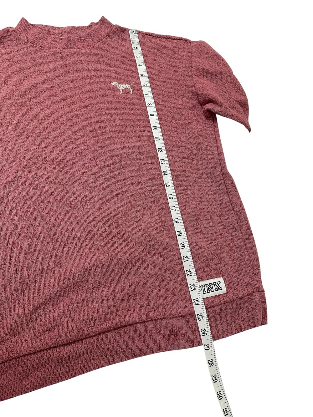 PINK Victoria's Secret  Stadium Mock Neck Pullover Sweater Dusty Rose Size Small - Picture 7 of 14